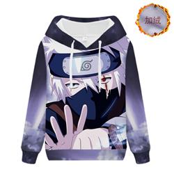 2 Styles Naruto Color Printing Hooded Anime Hoodie Thickened Sweater