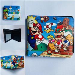 2 Styles Super Mario Bro Cartoon Colorful Coin Purse Bifold PU Anime Short Wallet