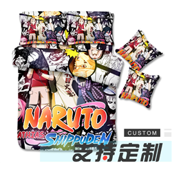 naruto anime bed sheet set 160*230cm