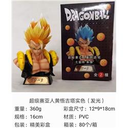 Dragon Ball Z Super Saiyan Blue And Yellow Gogeta Anime Figure Toy Collection Doll（with light）