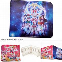 Pretty Soldier Sailor Moon Colorful Printing Anime PU Leather Fold Short Wallet