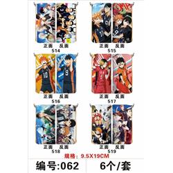 2 Styles Haikyuu Japanese Cartoon Anime Pencil Bag 6Pcs/Set