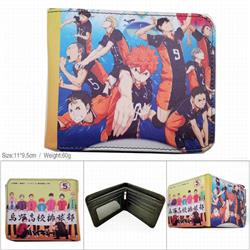 Haikyuu Colorful Printing Anime PU Leather Fold Short Wallet