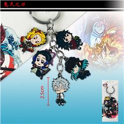 2 Ver. Demon Slayer: Kimetsu no Yaiba Cartoon Cosplay Alloy Keyring Anime Keychain