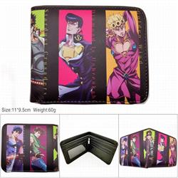 JoJo's Bizarre Adventure Colorful Printing Anime PU Leather Fold Short Wallet