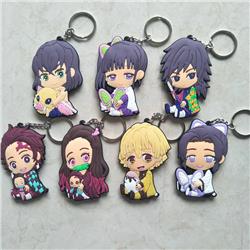 demon slayer anime rubber keychain random selection