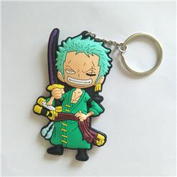 one piece anime rubber keychain