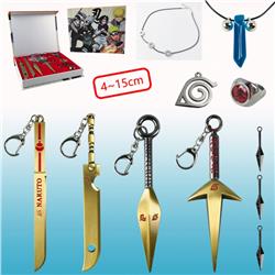 Naruto anime ring, necklace & keychain, price for a set of 9 pcs