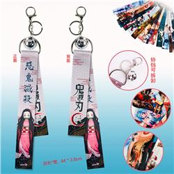 Demon Slayer Kimets anime ring ribbon keychain