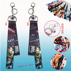 Attack on Titan anime ring ribbon keychain