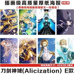 Sword Art Online anime wall poster price for a set of 8 pcs