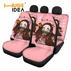 Full Set Car Interior Accessories Anime Print Demon Slayer Car Seat Covers Cartoon Devil's Blade Cars SUV Protector Seat Cover