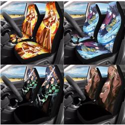 Universal Fit Car Seat Covers Demon Slayer Anime Front Seat Set of 2 Durable Auto Front Seat Covers Protectors Decorative