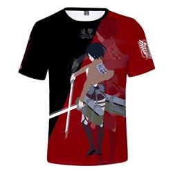 attack on titan anime  3d short sleeve T-shirt