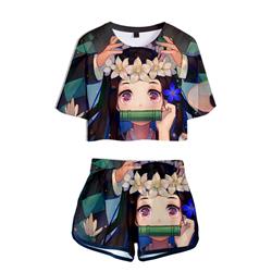 demon slayer anime short sleeve T-shirt set