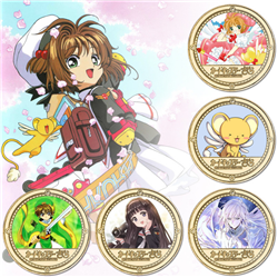 card carptor sakura anime Commemorative Coin Collect Badge Lucky Coin Decision Coin a set of 5