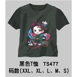 Demon Slayer Kimets anime black T-shirt 5 styles