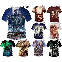 attack on titan anime 3D Printing T-shirt