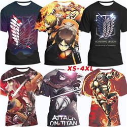 attack on titan anime 3D Printing T-shirt