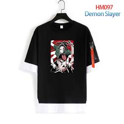 Demon Slayer Kimets anime black & white cotton T-shirt 22 styles