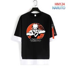 Naruto anime black & white cotton T-shirt 21 styles
