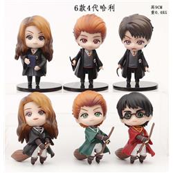 Harry Potter 4 generation Bagged figure model 9CM A set of 6