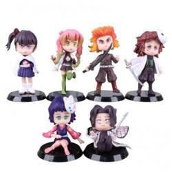 demon slayer kimets anime figures set 9cm ( 6pcs a set )