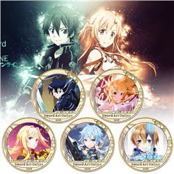 Sword art online anime Commemorative Coin Collect Badge Lucky Coin Decision Coin