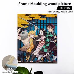 demon slayer kimets anime Wooden frame painting 30*40cm