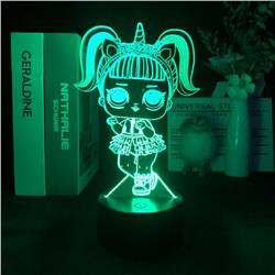 Cute Glitter Dolls Coloring Pages 7 colours LED light