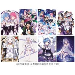 Re:Zero kara Hajimeru Isekatsu anime posters price for a set of 8 pcs