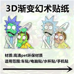 Rick and Morty anime 3d sticker