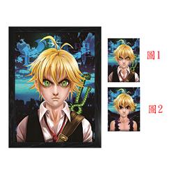 seven deadly sins anine 3d poster painting with frame 29.5*39.5cm