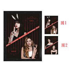 Blackpink anime 3d poster painting with frame  29.5*39.5cm