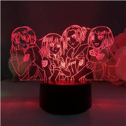 attack on titan anime 7 colours LED light