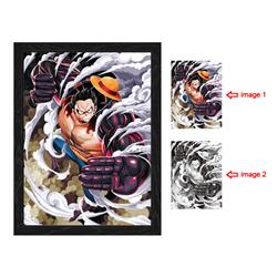 one piece anime 3d poster painting with frame 29.5*39.5cm