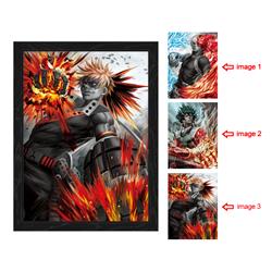 my hero academia anime 3d poster painting with frame 29.5*39.5cm