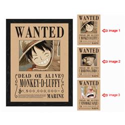 one piece anime 3d poster painting with frame 29.5*39.5cm