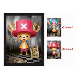 one piece anime 3d poster painting with frame 29.5*39.5cm