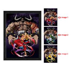 one piece anime 3d poster painting with frame 29.5*39.5cm