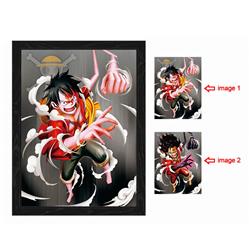 one piece anime 3d poster painting with frame 29.5*39.5cm