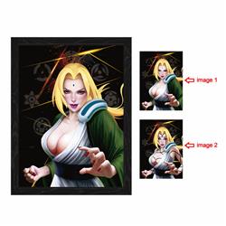 naruto anime 3d poster painting with frame 29.5*39.5cm