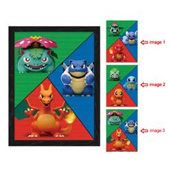 pokemon anime 3d poster painting with frame 29.5*39.5cm