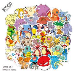pokemon anime sticker 100 pcs/set