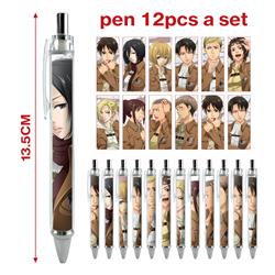 attack on titan anime pen 12pcs a set