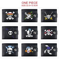 One piece anime two fold short card bag wallet purse 22.5*13.5cm