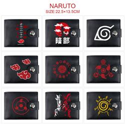 Naruto anime two fold short card bag wallet purse 22.5*13.5cm