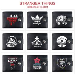 Stranger Things anime two fold short card bag wallet purse 22.5*13.5cm