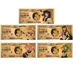 Sailor Moon Crystal anime Commemorative bank notes price for a set of 5 pcs