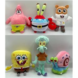 SpongeBobSquarePants anime plush doll 18cm 6pcs a set